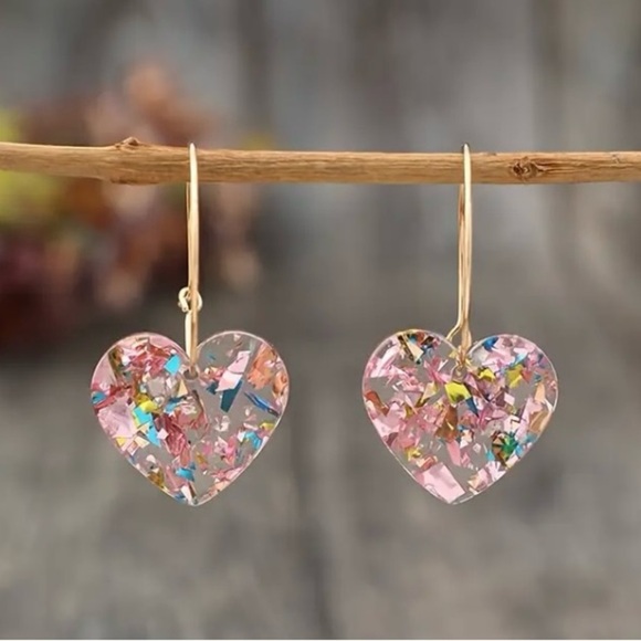 ✨Zara Murano Light Pink Heart Earrings - Picture 4 of 4